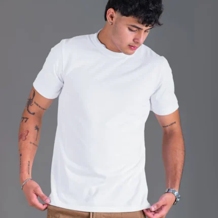Camiseta Básica de Cuello Redondo